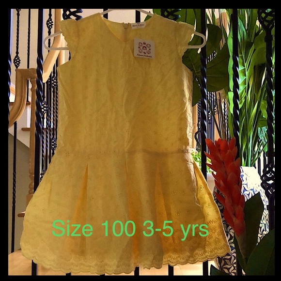 Hanna Andersson Yellow Eyelet Cotton Sundress Spring Dress Size 110cm 4-6Yrs - Picture 12 of 15